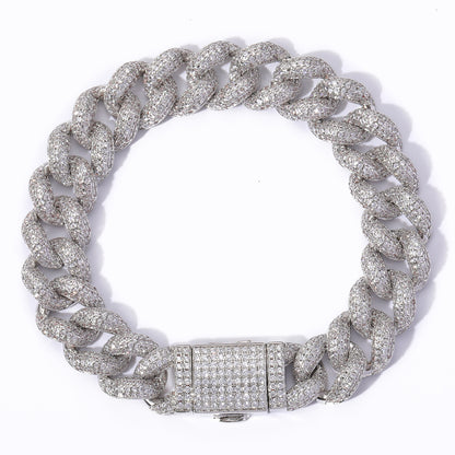 Hip Hop Cuban Link Bubble Copper Bracelet for Men
