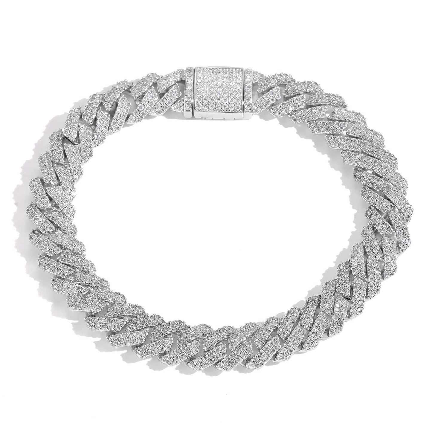 Light Luxury Four Leaf Clover Floral Cubic Zirconia Bracelet for Men