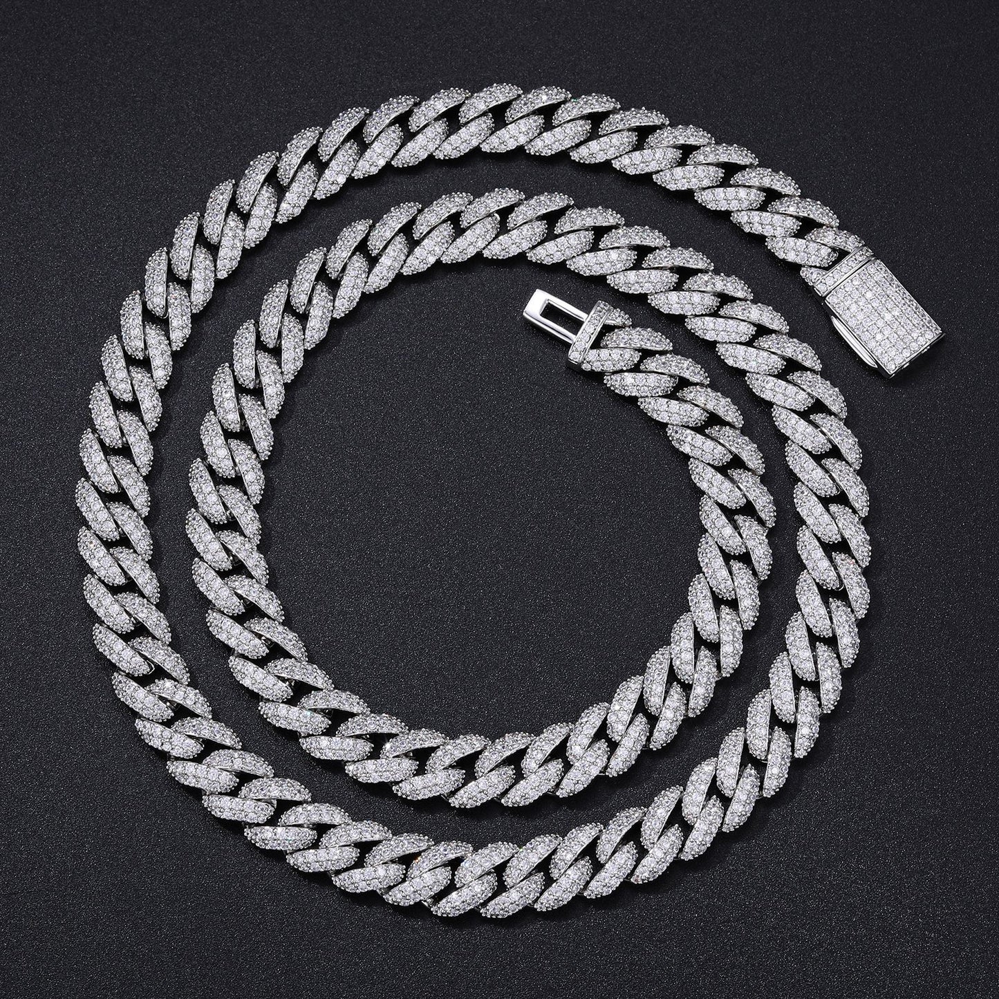 Iced Out Cuban Link Chain and Bracelet Set with Cubic Zirconia for Men and Women product image