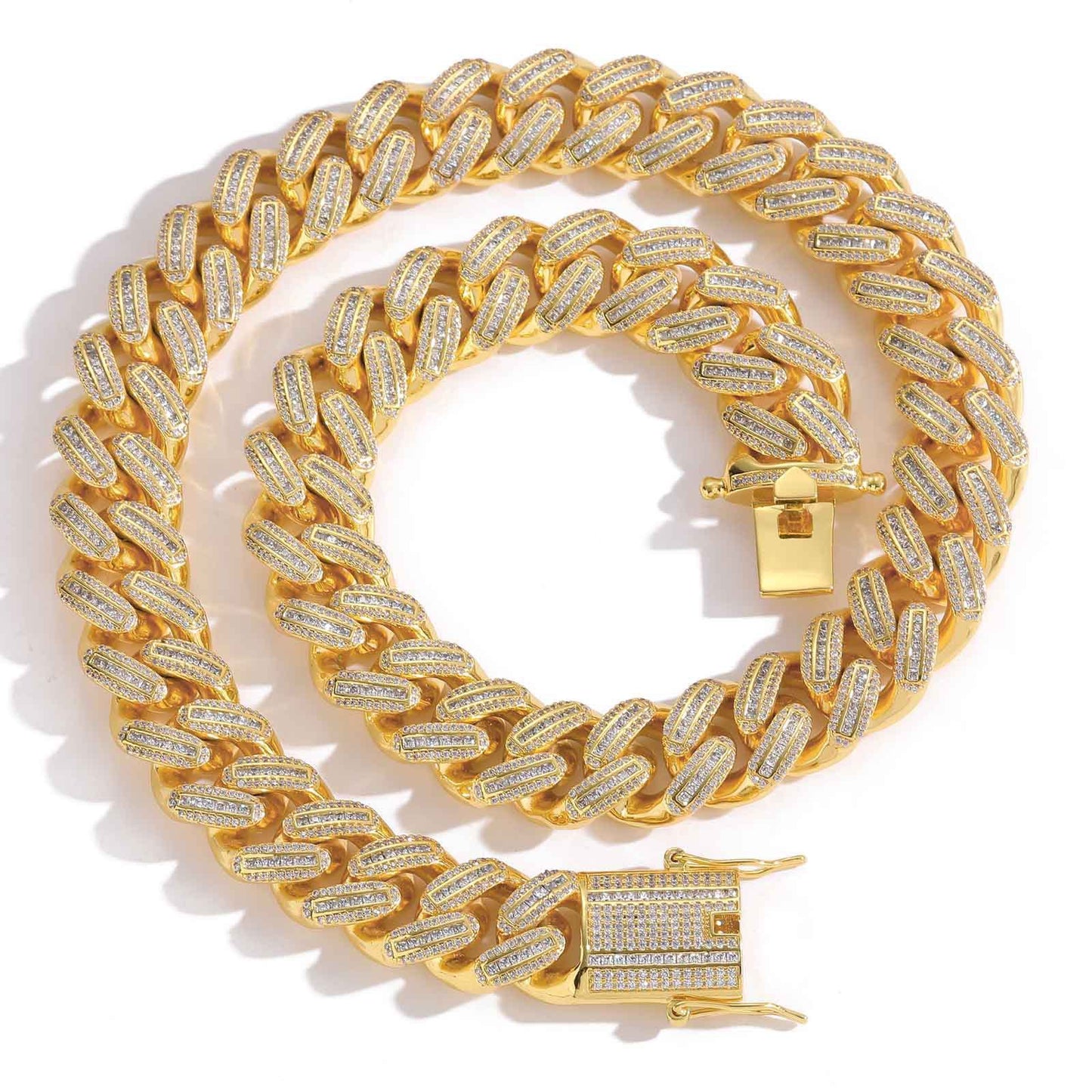 Hip Hop Light Luxury Iced Link Cubic Zirconia Necklace for Men