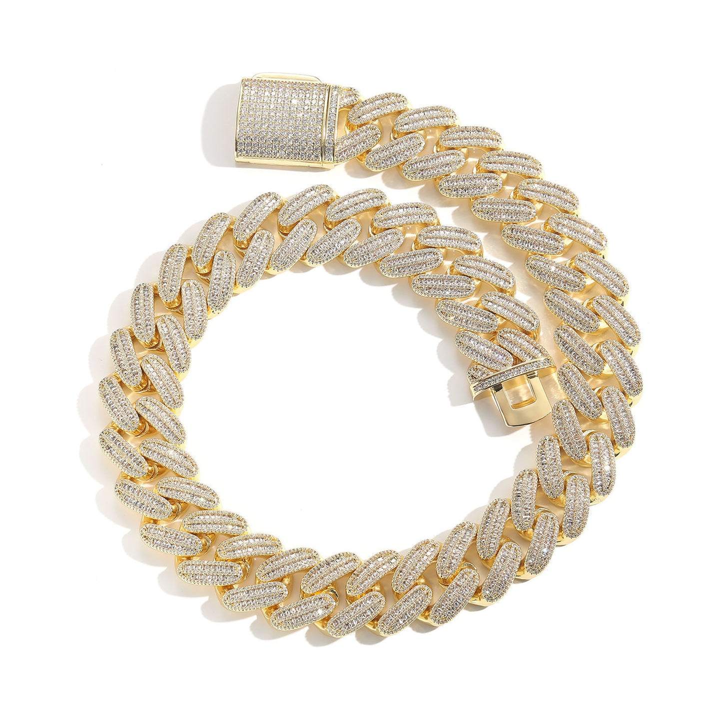 Hip Hop Light Luxury Cuban Link Cubic Zirconia Necklace for Men