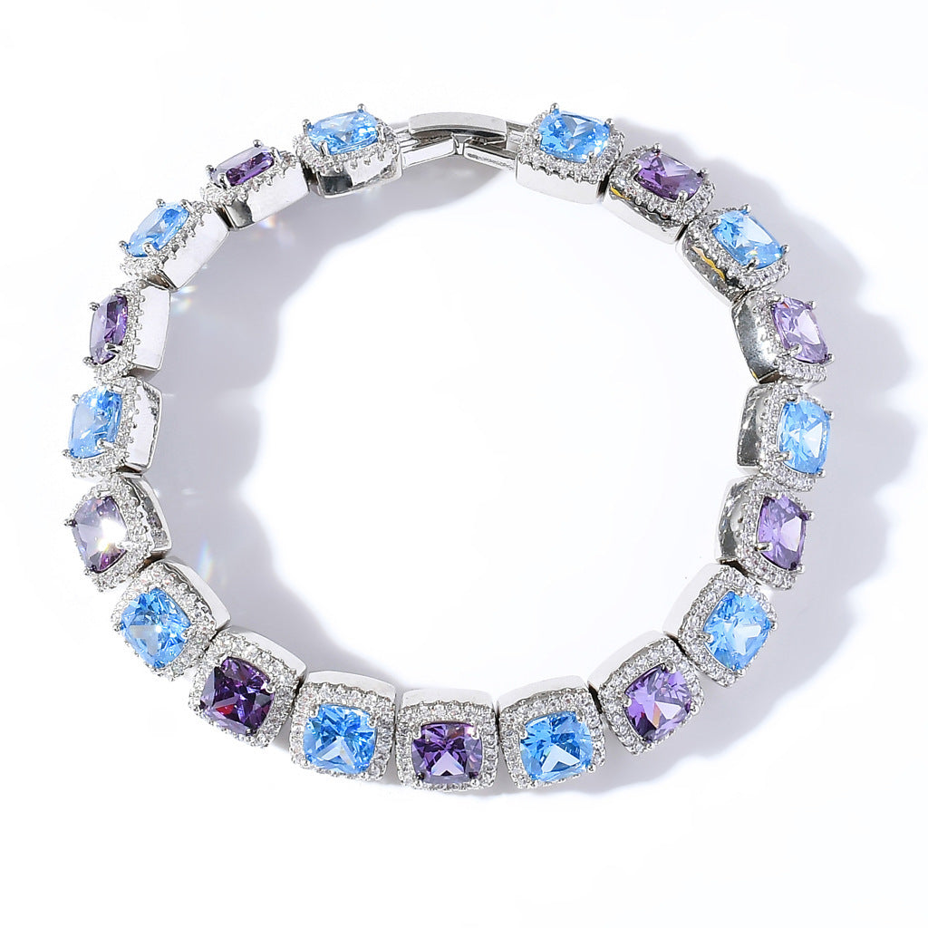 Hip Hop Light Luxury Iced Link Cubic Zirconia Bracelet for Men and Women