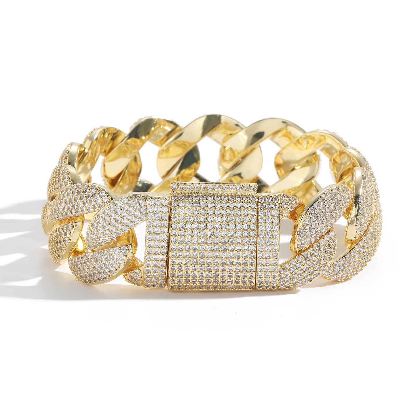 Hip Hop Cuban Link Bubble Copper Bracelet for Men