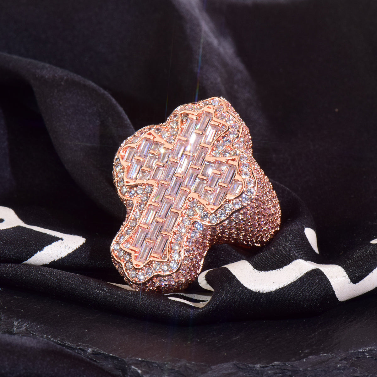 Unisex Iced Out Cross Statement Ring product image