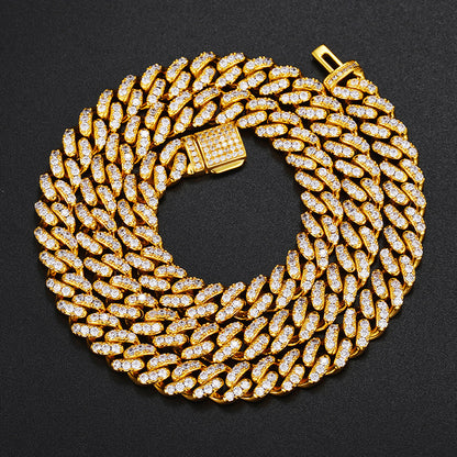 925 Silver Moissanite Cuban Link Chain Necklace for Men & Women - Iced Out Hip Hop Statement Necklace