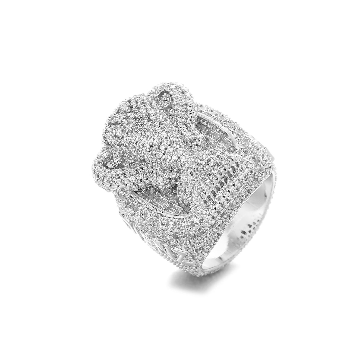 Iced Out Trophy Shape Ring, Hip Hop Cubic Zirconia Statement Ring, Unisex Streetwear Jewelry, Sizes 7-10 product image