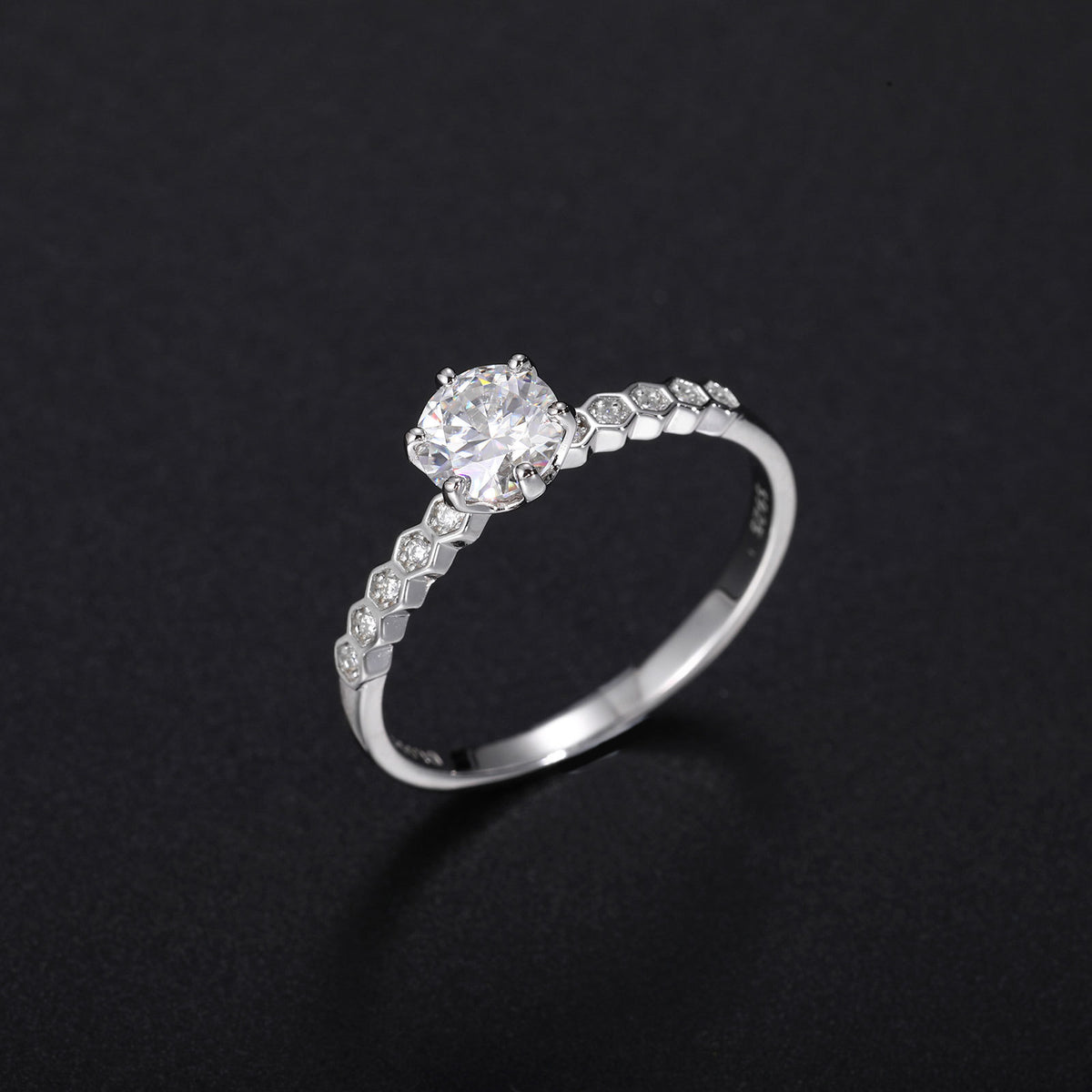 925 Silver Moissanite Geometric Ring for Women and Men - Minimalist Luxury Statement Ring product image