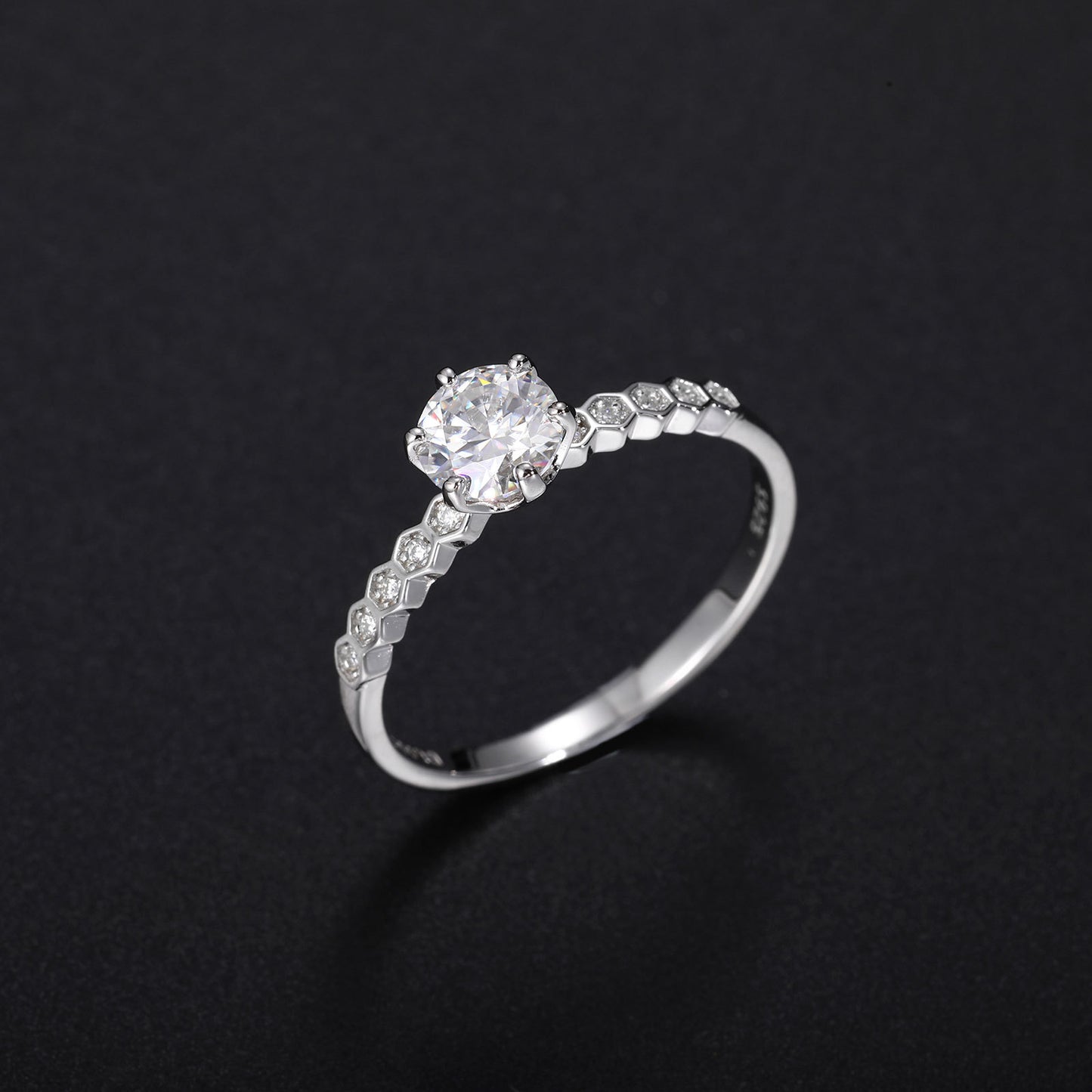 925 Silver Moissanite Geometric Ring for Women and Men - Minimalist Luxury Statement Ring product image