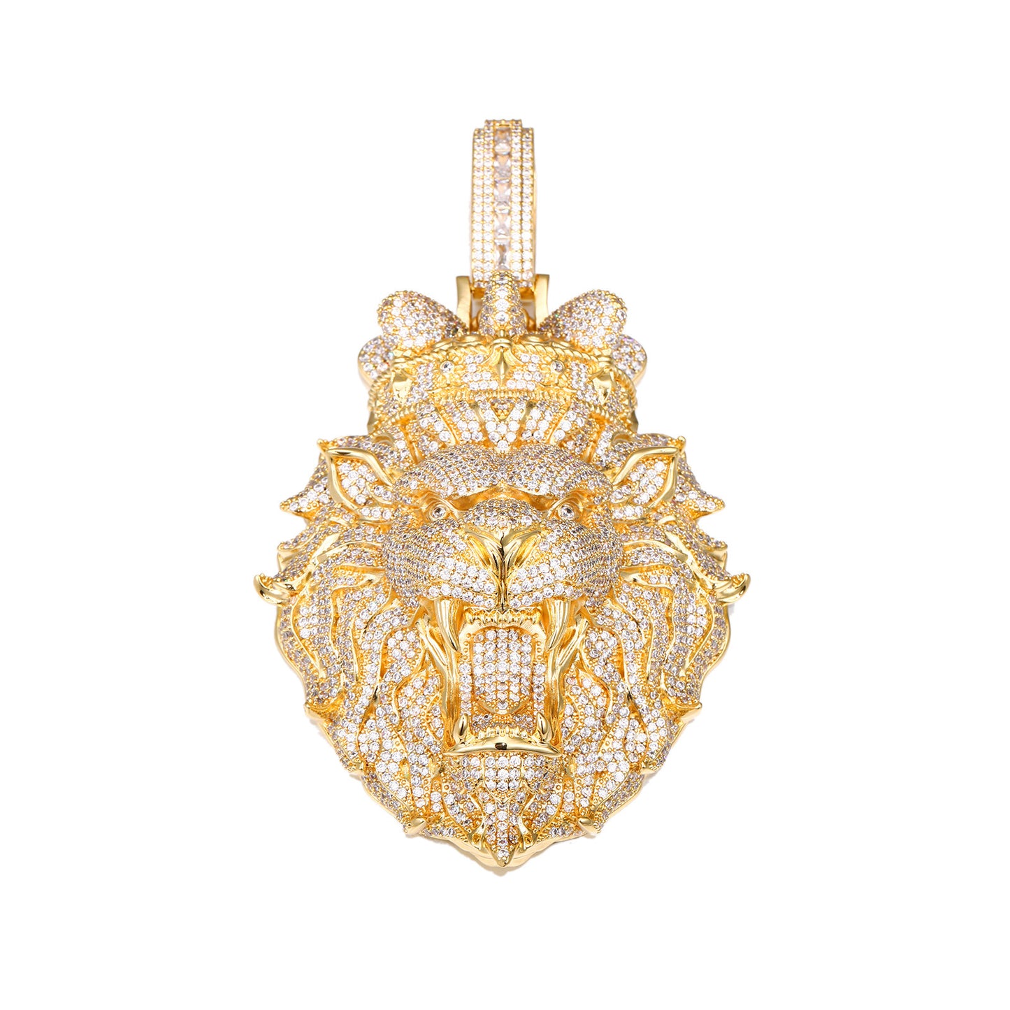 Iced Out Lion Head Pendant Necklace for Men - Hip Hop Cubic Zirconia Statement Chain product image