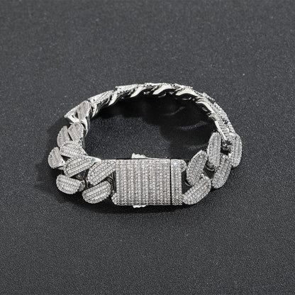 Hip Hop Light Luxury Cuban Link Bubble Cubic Zirconia Bracelet for Men