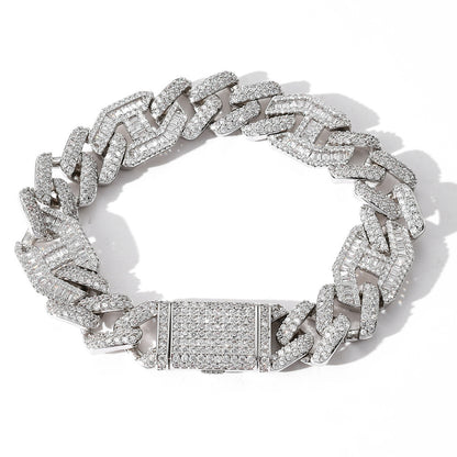 Hip Hop Light Luxury Cuban Link Cubic Zirconia Bracelet for Men