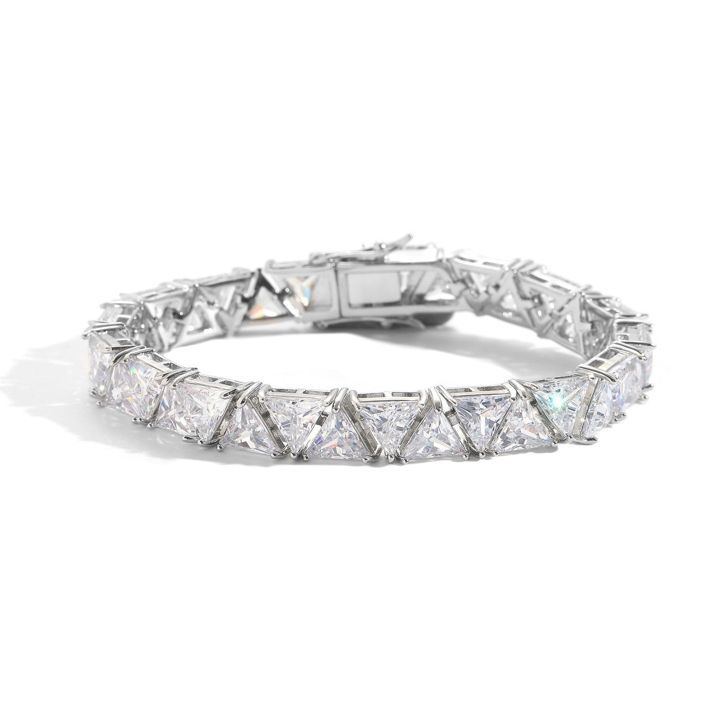 Minimalist Geometric Tennis Chain Cubic Zirconia Bracelet for Men