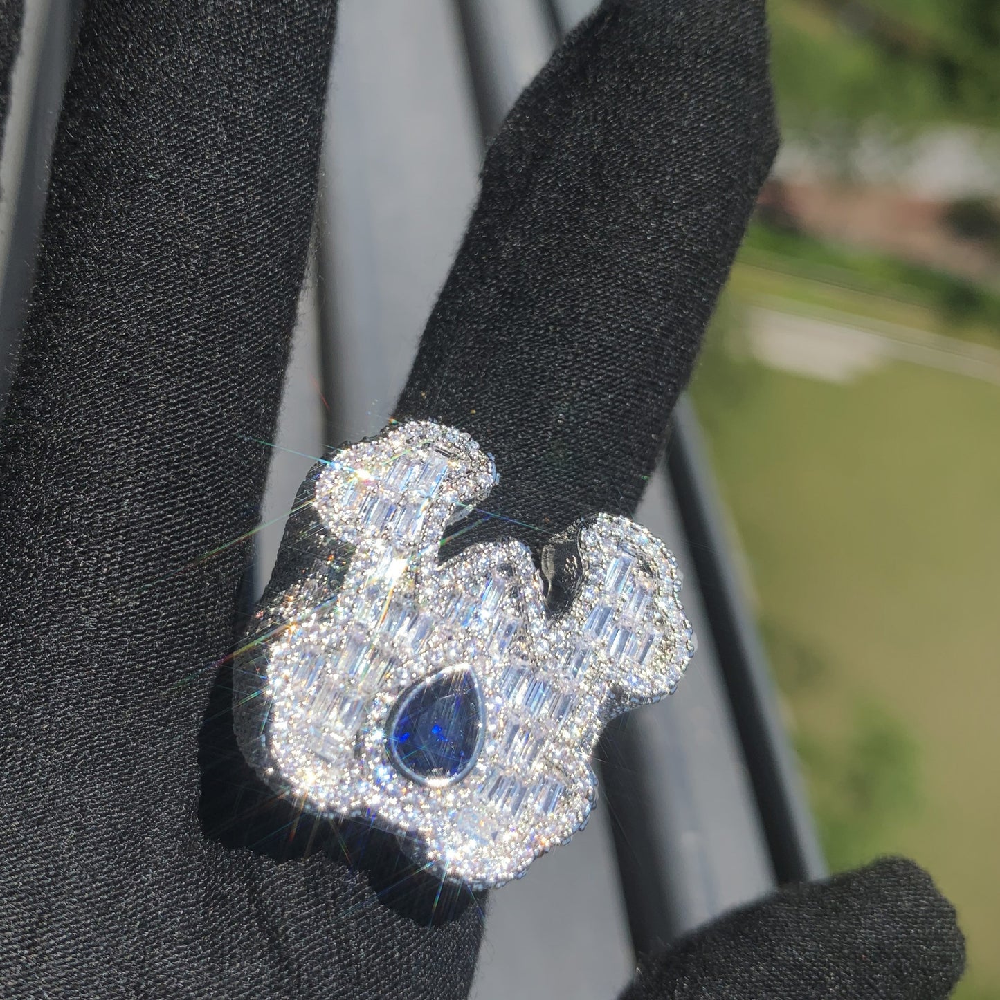Iced Letter Statement Ring