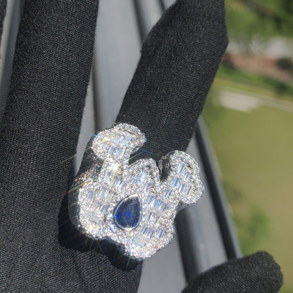 Iced Letter Statement Ring