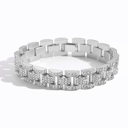 Hip Hop Cuban Link Alloy Bracelet for Men