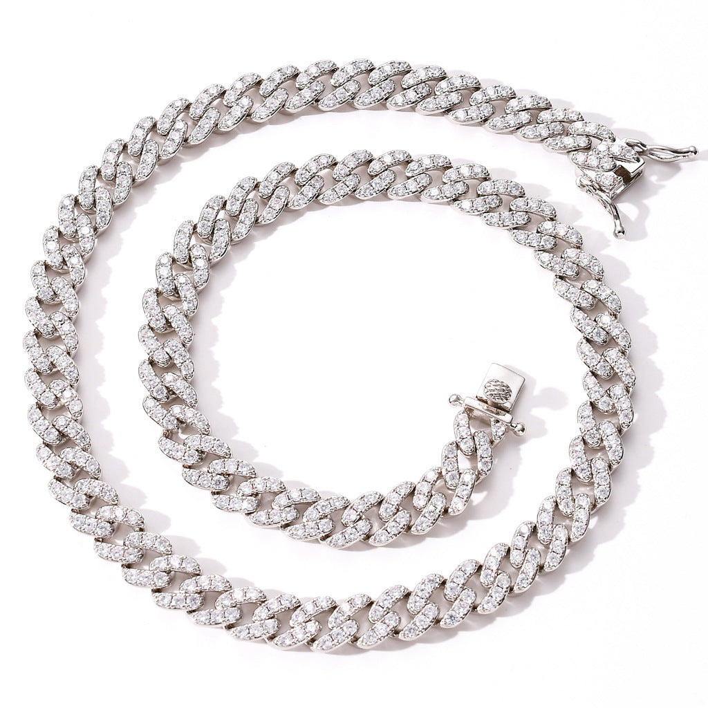 Hip Hop Cuban Link Cubic Zirconia Necklace for Men