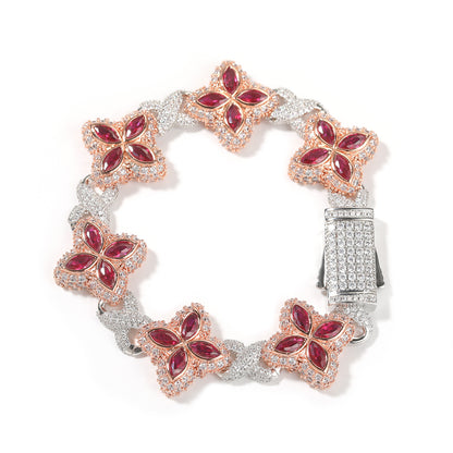 Unisex Four Leaf Clover Cubic Zirconia Bracelet /Necklace