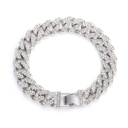 Hip Hop Minimalist Number Iced Link Cubic Zirconia Pendant Necklace for Men