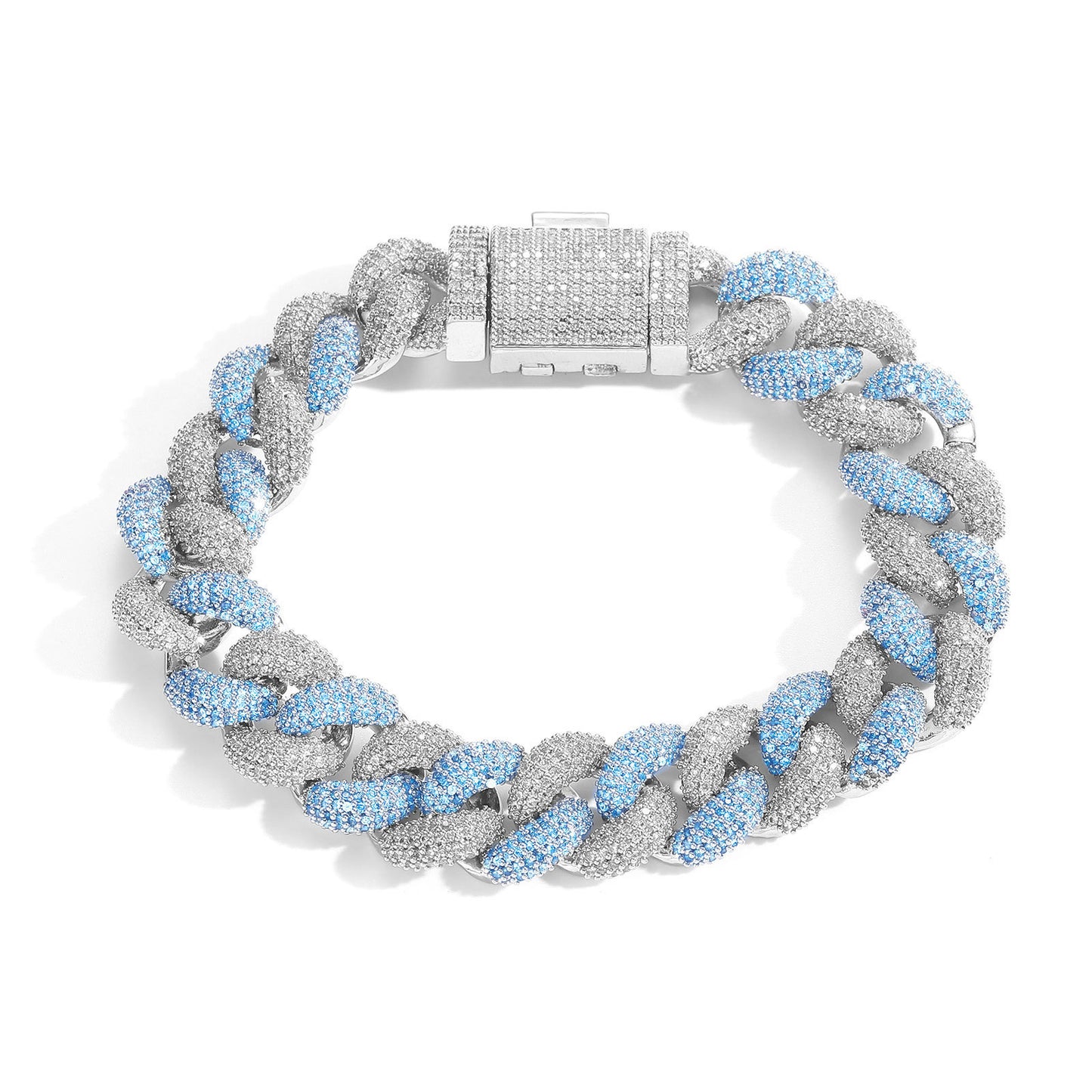 Hip Hop Diamond Shape Cuban Link Cubic Zirconia Necklace for Men