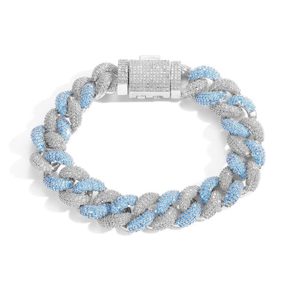 Hip Hop Diamond Shape Cuban Link Cubic Zirconia Necklace for Men