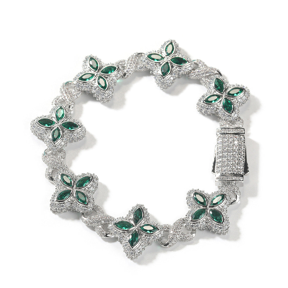 Unisex Four Leaf Clover Cubic Zirconia Bracelet /Necklace product image
