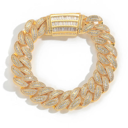 Hip Hop Cuban Link Cubic Zirconia Bracelet for Men