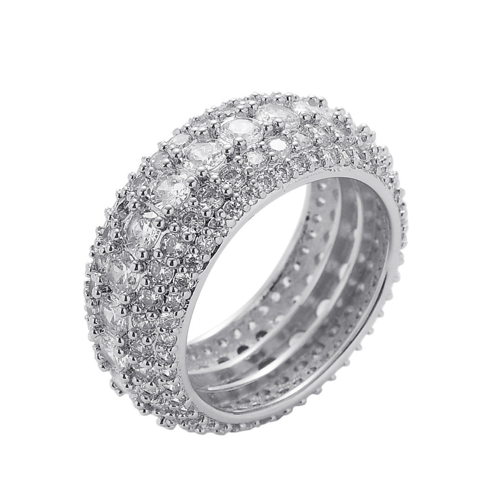 Hip Hop Fashion Cubic Zirconia Ring for Men