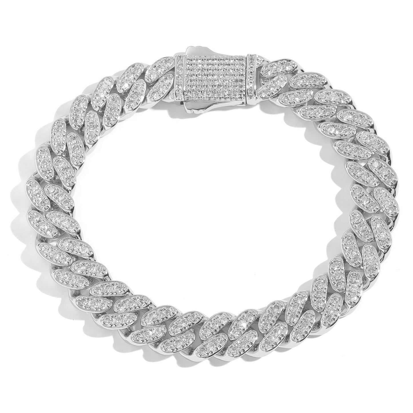 Hip Hop Minimalist Cuban Link Cubic Zirconia Bracelet for Men