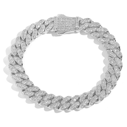 Hip Hop Minimalist Cuban Link Cubic Zirconia Bracelet for Men