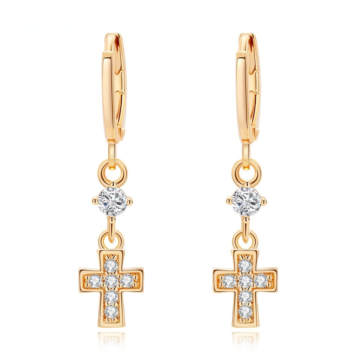 Unisex Minimalist Cross Drop Earrings product image