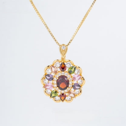 Vintage Teardrop Floral Pendant Necklace for Women Elegant Statement Jewelry