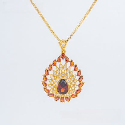 Vintage Teardrop Floral Pendant Necklace for Women Elegant Statement Jewelry