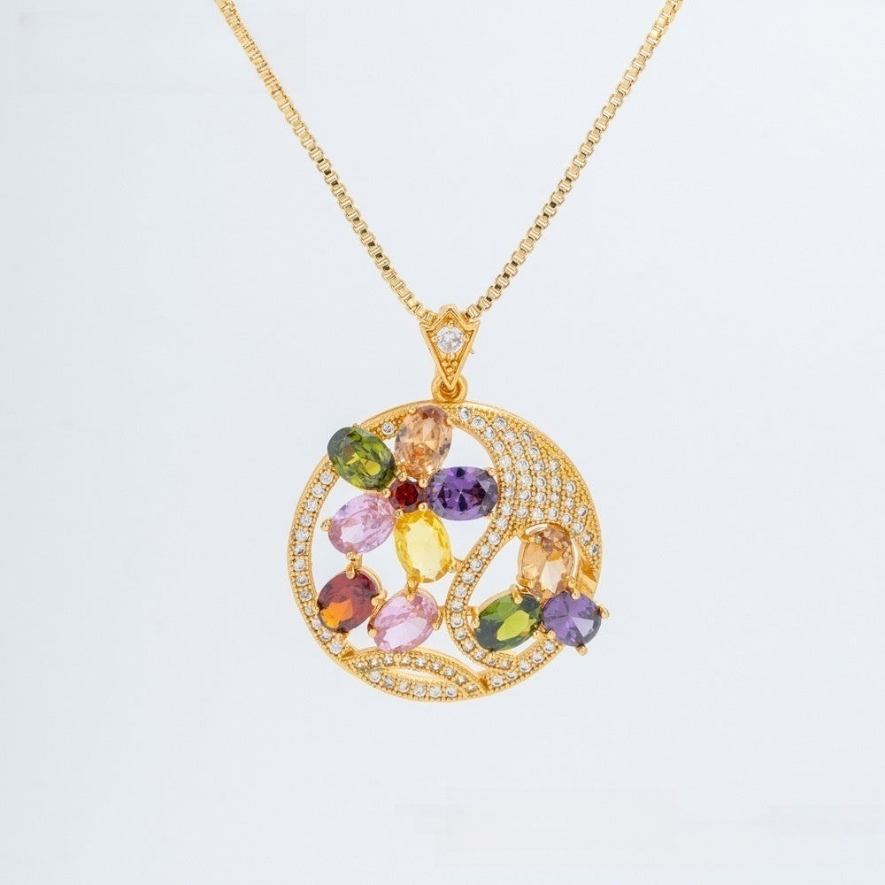 Vintage Teardrop Floral Pendant Necklace for Women Elegant Statement Jewelry product image