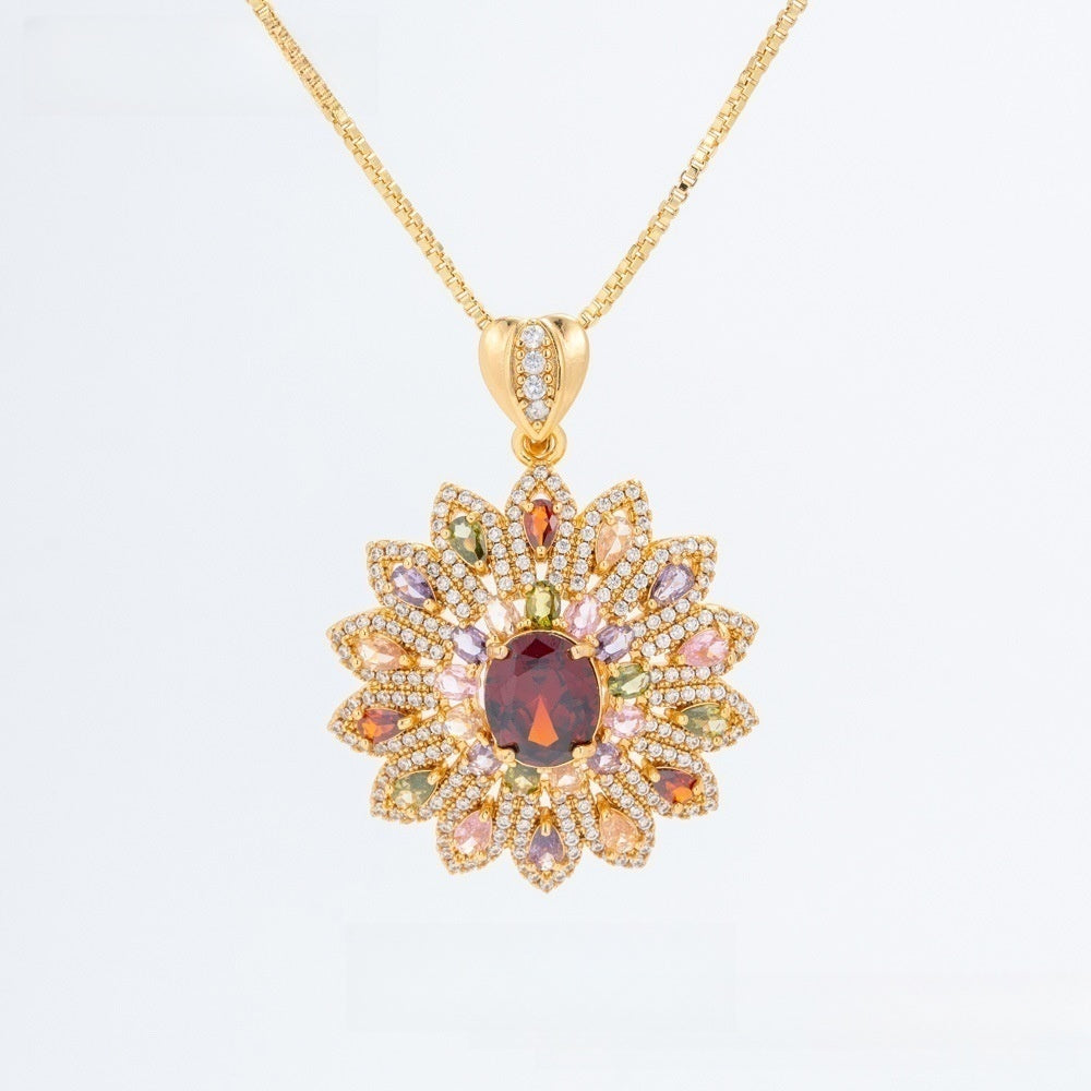 Elegant Ice Flower Statement Pendant Necklace for Women Party Jewelry product image