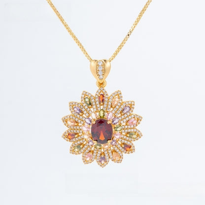 Elegant Ice Flower Statement Pendant Necklace for Women Party Jewelry