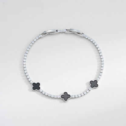 Elegant Four-Leaf Clover Adjustable Bracelet for Women - Gold Plated or Silver Plated Copper Chain Bracelet