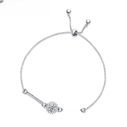 Elegant Four-Leaf Clover Adjustable Bracelet for Women - Gold Plated or Silver Plated Copper Chain Bracelet