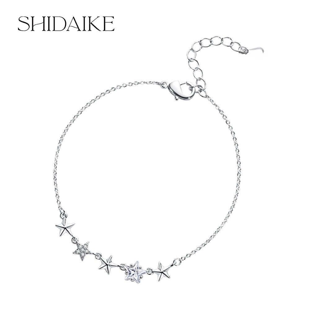 Elegant Four-Leaf Clover Adjustable Bracelet for Women - Gold Plated or Silver Plated Copper Chain Bracelet