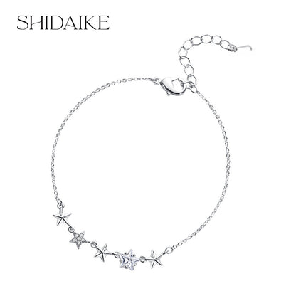 Elegant Four-Leaf Clover Adjustable Bracelet for Women - Gold Plated or Silver Plated Copper Chain Bracelet