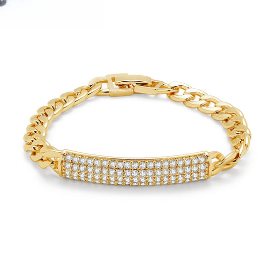 Bar Pave Chain Bracelet for Women