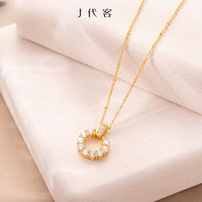 Minimalist Circle Pendant Necklace for Women