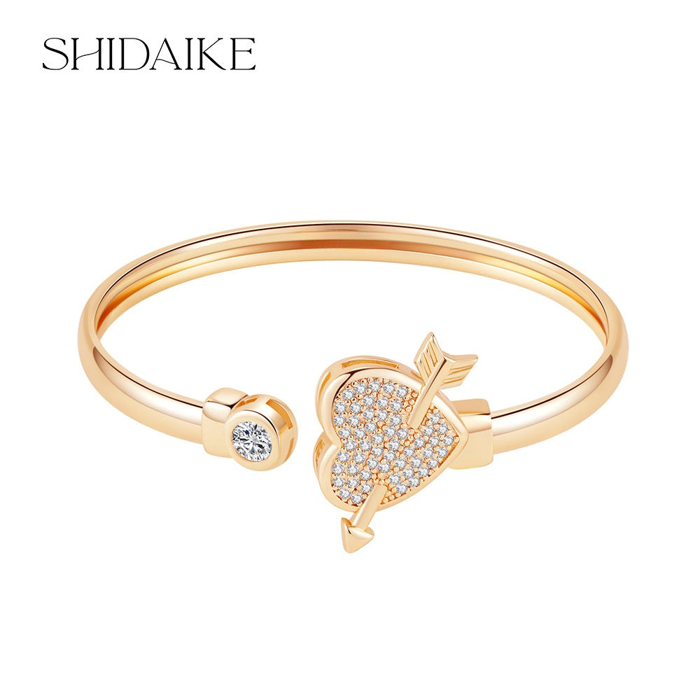 Elegant Rose Motif Cuff Bracelet for Women, Dainty Statement Jewelry