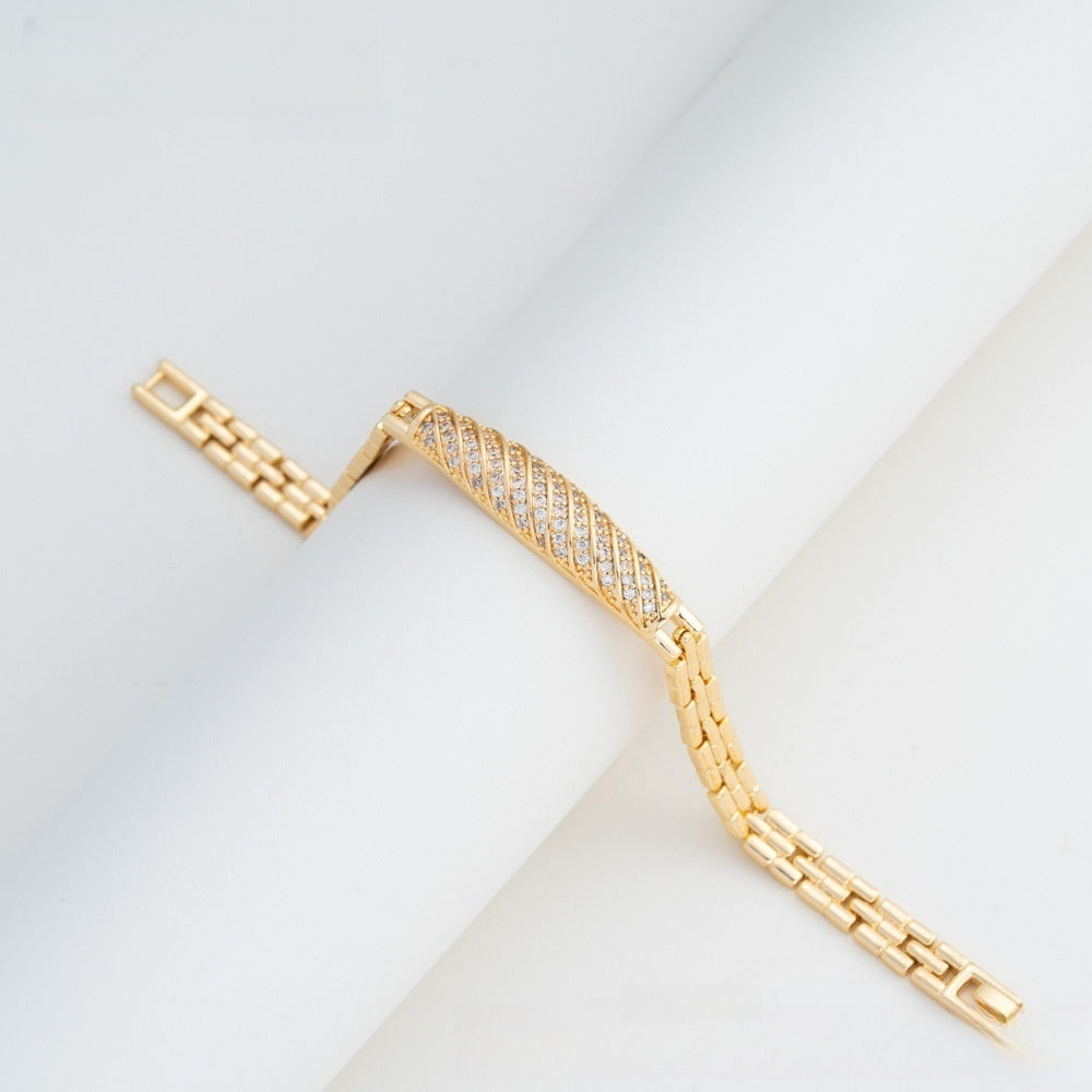 Elegant Camellia Chain Bracelet for Women & Men - Gold Plated Copper Fashion Bangle Gift Jewelry 2026