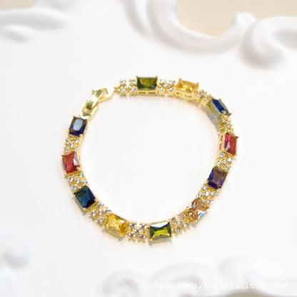 Vintage Gemstone Circle Bracelet for Women