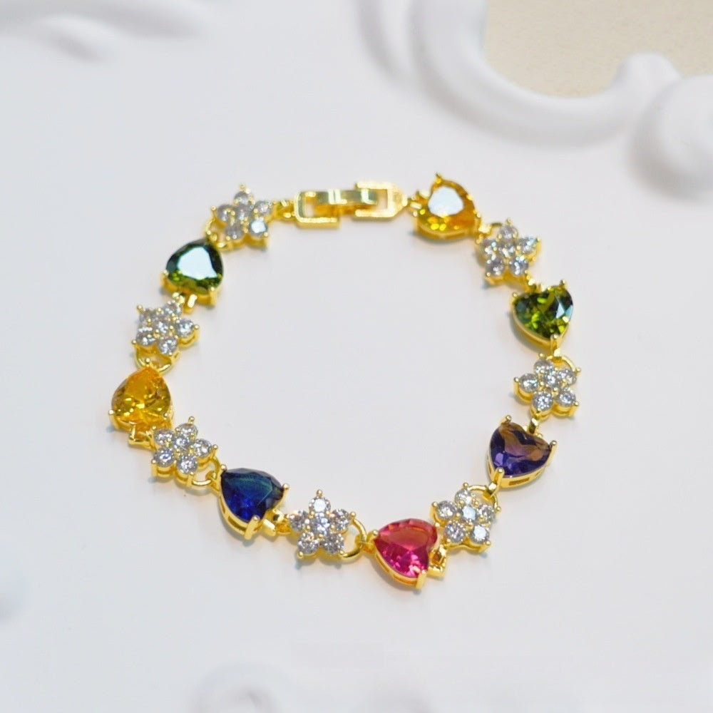 Vintage Gemstone Circle Bracelet for Women