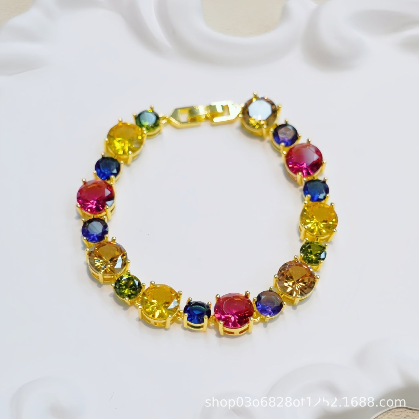 Vintage Gemstone Circle Bracelet for Women