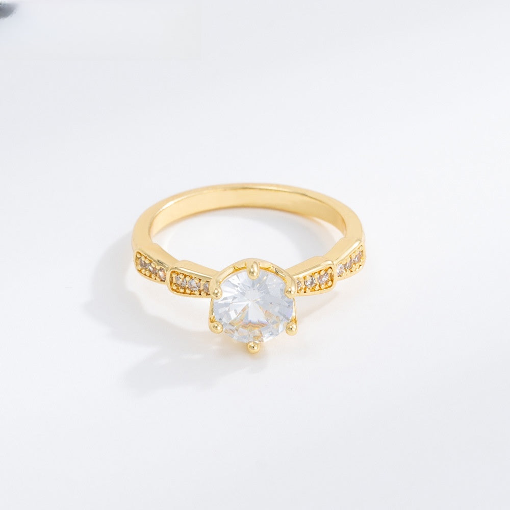 Gold Plated Cubic Zirconia Star Ring for Women – Elegant Minimalist Stackable Statement Ring product image
