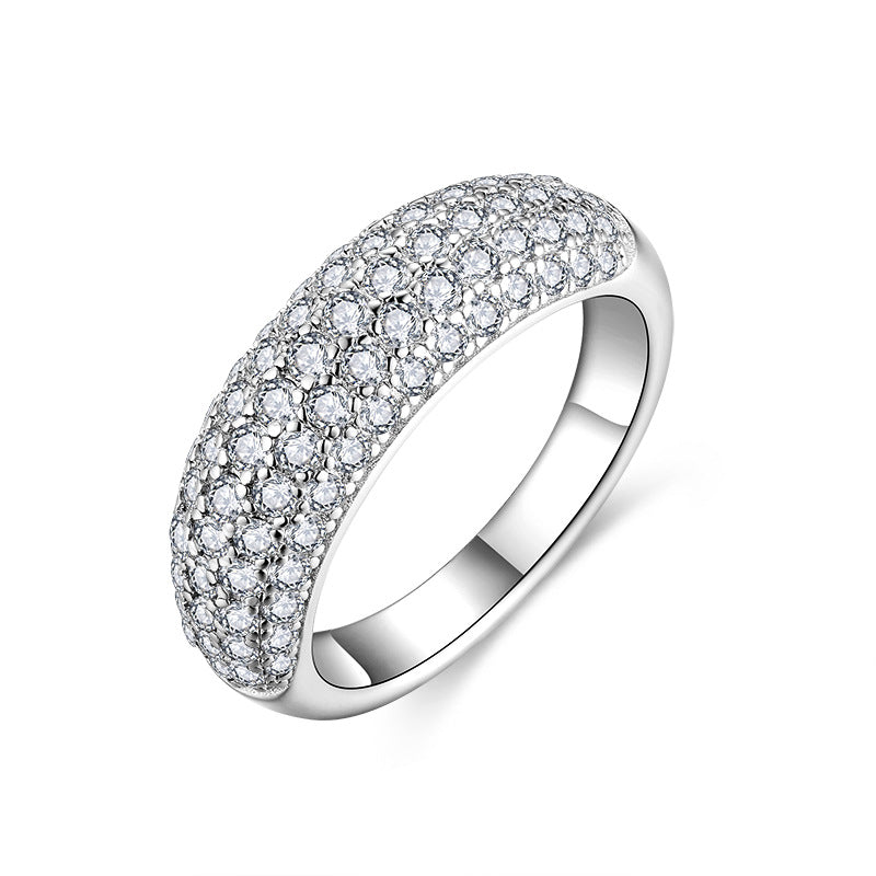 Moissanite Pavé Band Ring for Women, 18K Gold Plated Full Sparkle Ring product image