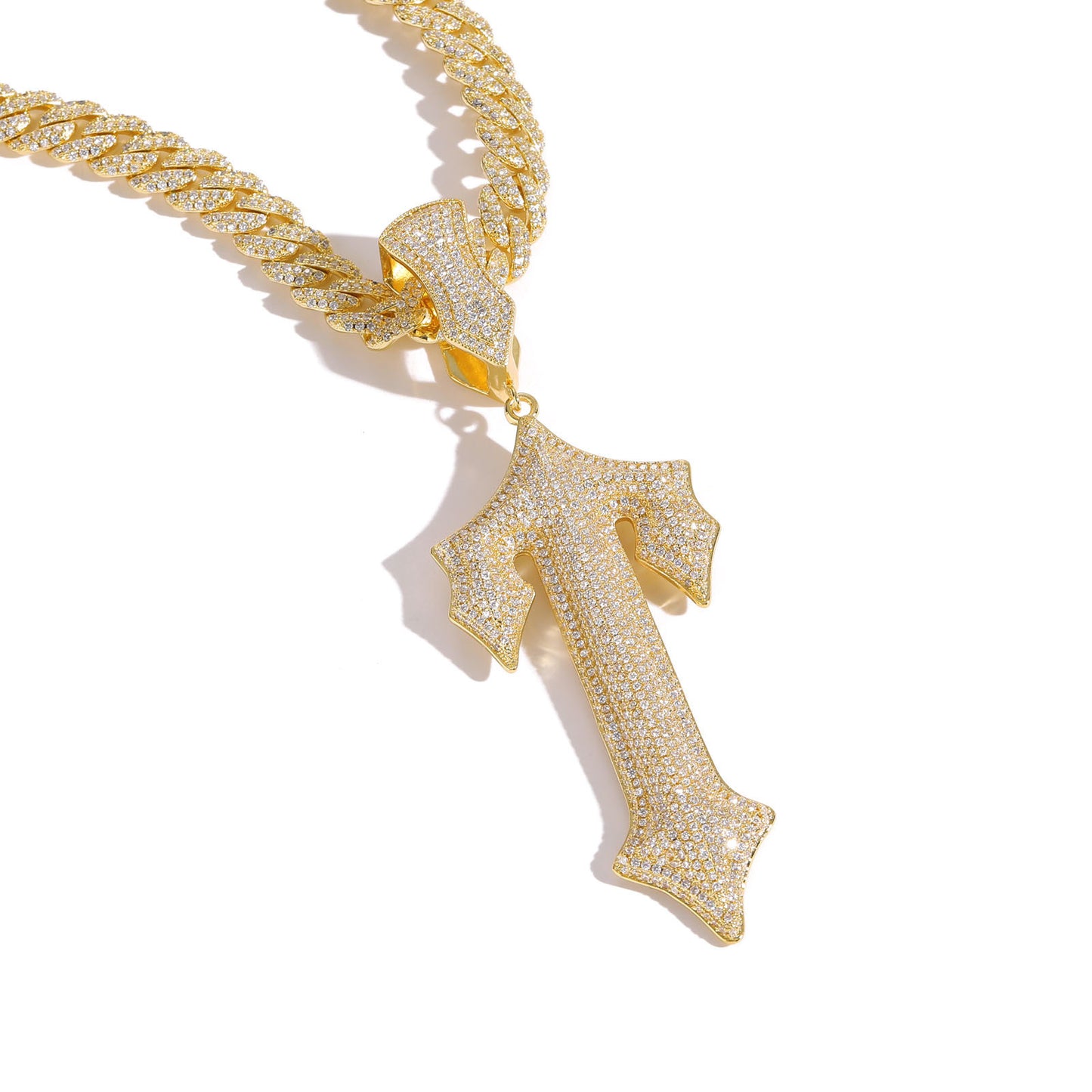 Hip Hop Vintage Cross Copper Pendant Necklace for Men and Women