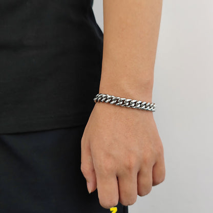 6-18 mm Rounded Polished Cuban Stainless steel Bracelet - CHA010